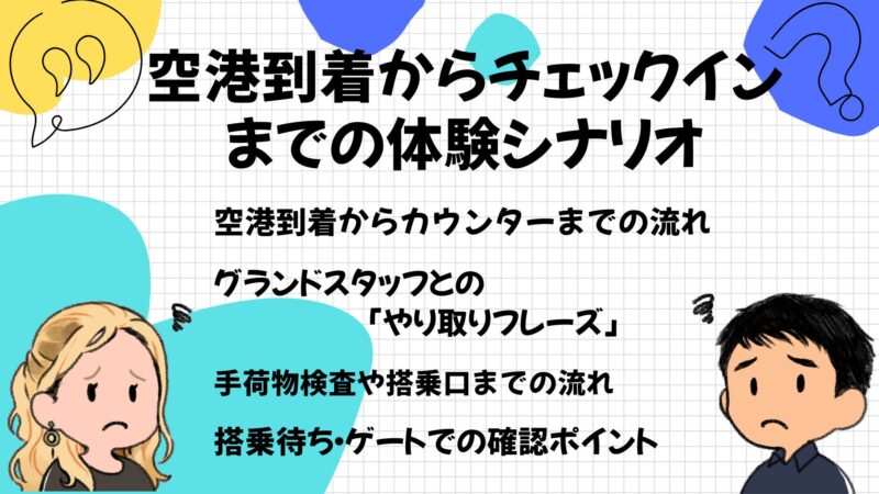 空港到着からチェックインまでの体験シナリオ