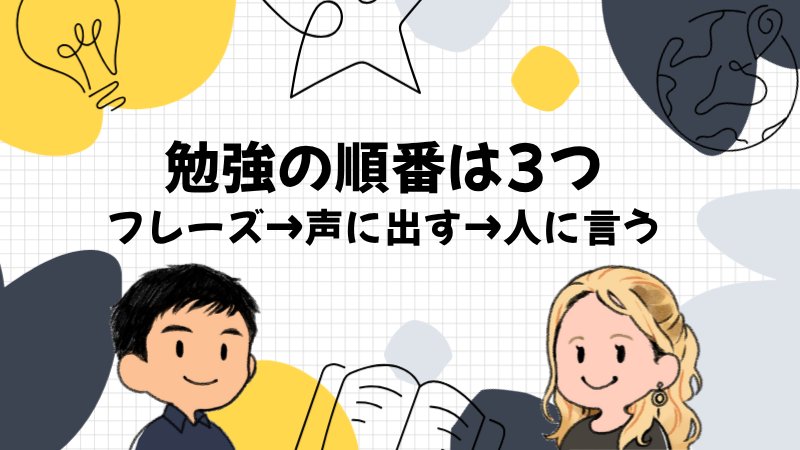 海外旅行の英語勉強は「フレーズ→声に出す→人に言う」の順番